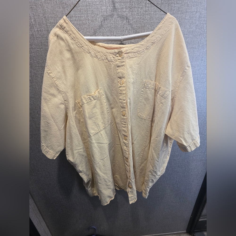 Woman Within Yellow Button-Down Shirt
